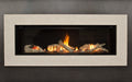 Valor L2 Linear Series Gas Fireplace - Driftwood Set / Silver Surround