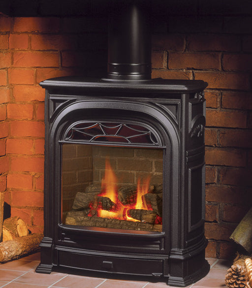 Valor President Freestanding Stove Gas Fireplace - Log Set