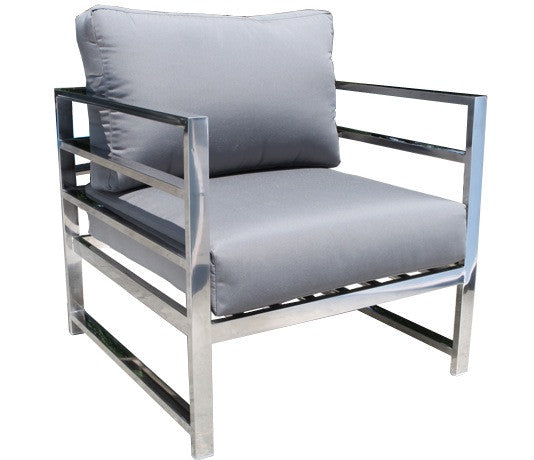 Cabana Coast Soho Deep Seat Lounge Chair - Stainless Steel