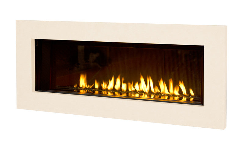 Valor Direct Vent L2 Linear Series Gas Fireplace - Glass Set / White Surround